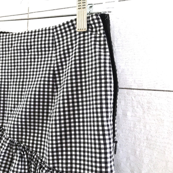 Intermix Marion Ruffle Black White Gingham Skirt - Picture 8 of 8